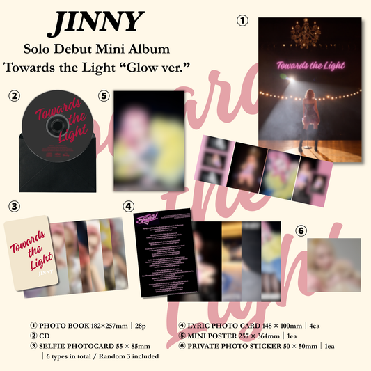 [First Press Limited Edition] JINNY – 1st Mini Album [Towards the Light] (Glow ver.)